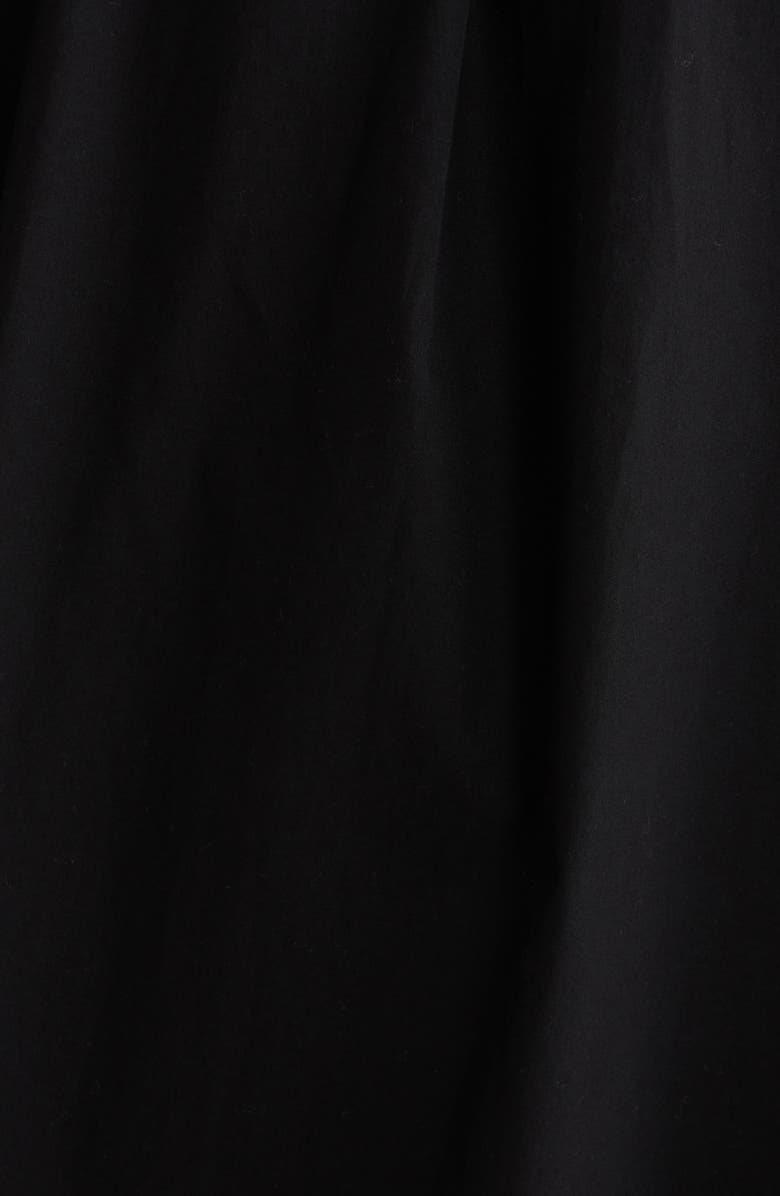 Nordstrom Pleated Cotton Poplin Midi Skirt, Alternate, color, Black