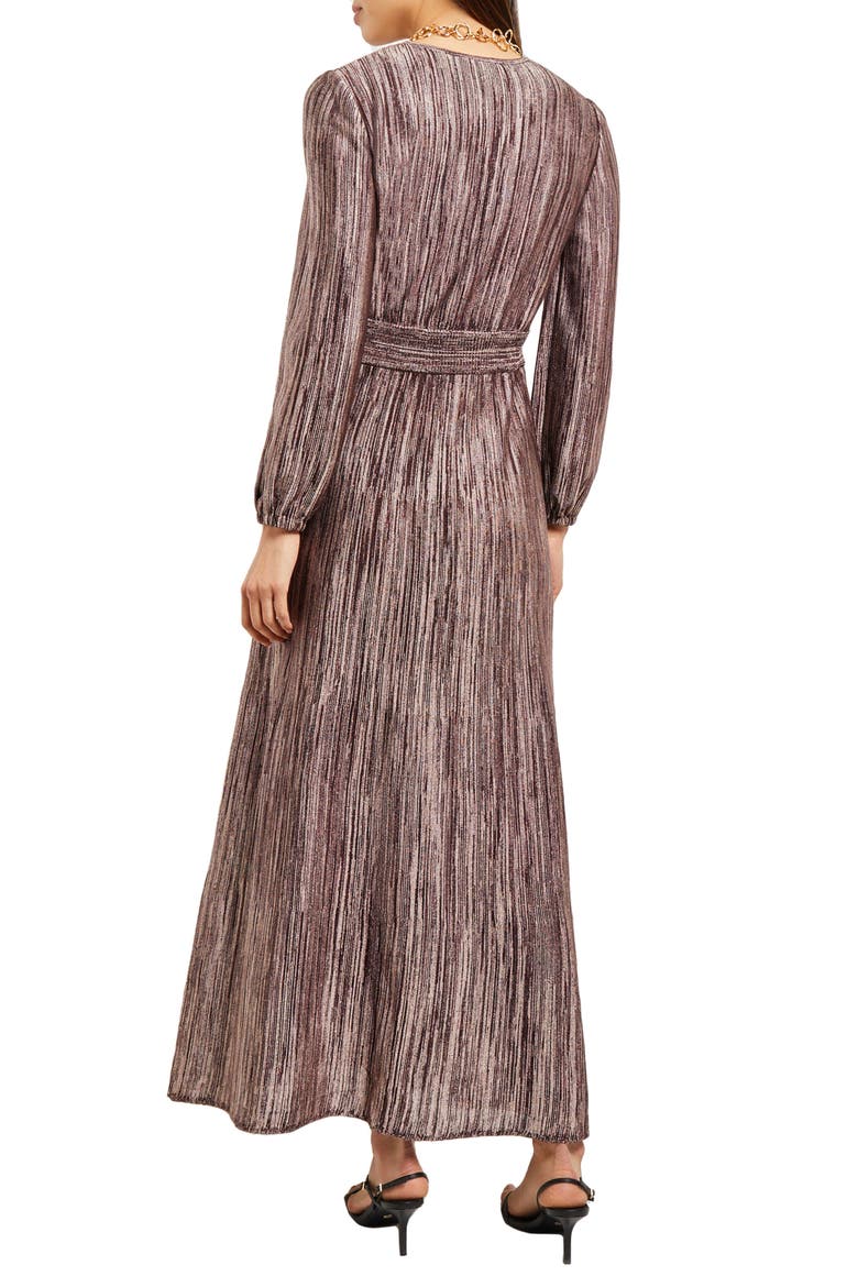 Heritage Fit Long Sleeve Sweater Dress, Alternate, color, MAHOGANY/VENETIAN ROSE/BLACK