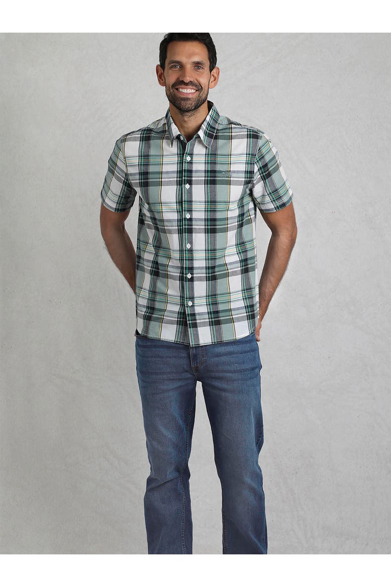 Judd Short Sleeve Check Shirt, Main, color, Dusty White
