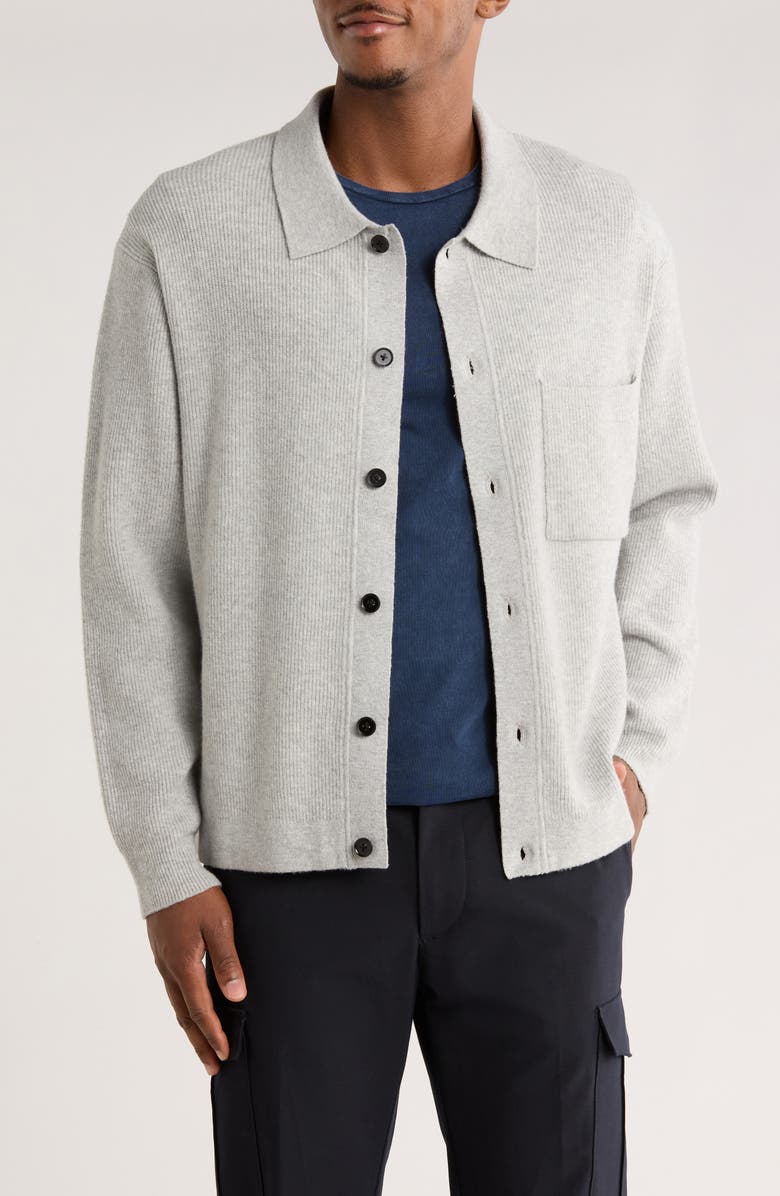 TRUTH Collared Button Front Cardigan, Main, color, Light Grey Heather