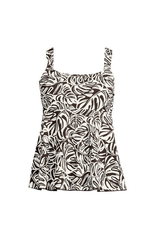 LANDS' END LANDS' END ADJUSTABLE SCOOP NECK FLUTTER TANKINI TOP 