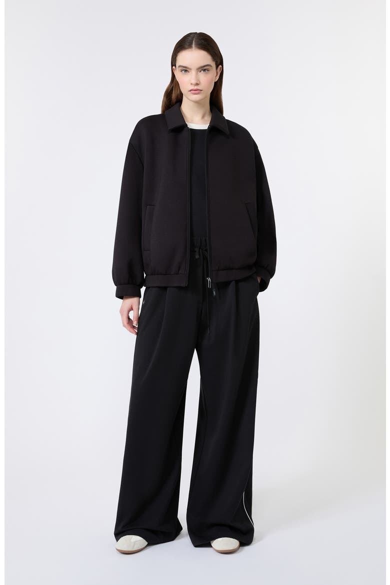 Godezia Wide Leg Jersey Pants, Alternate, color, BLACK