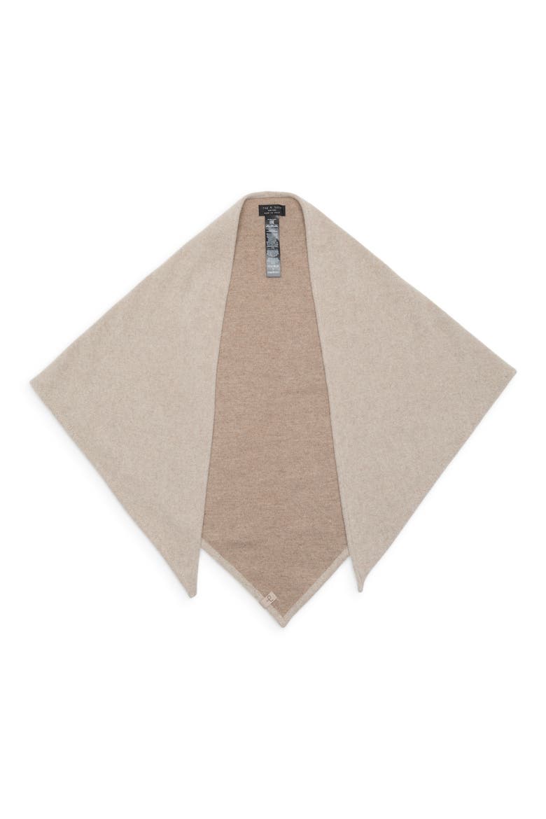Kristie Reversible Wool Triangle Shawl, Main, color, DARK SAND MULTI