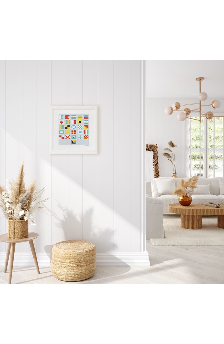 Ramus & Co Nautical Flags Alphabet Framed Museum Quality 12" x 12" Art Print, Alternate, color, Multicolored