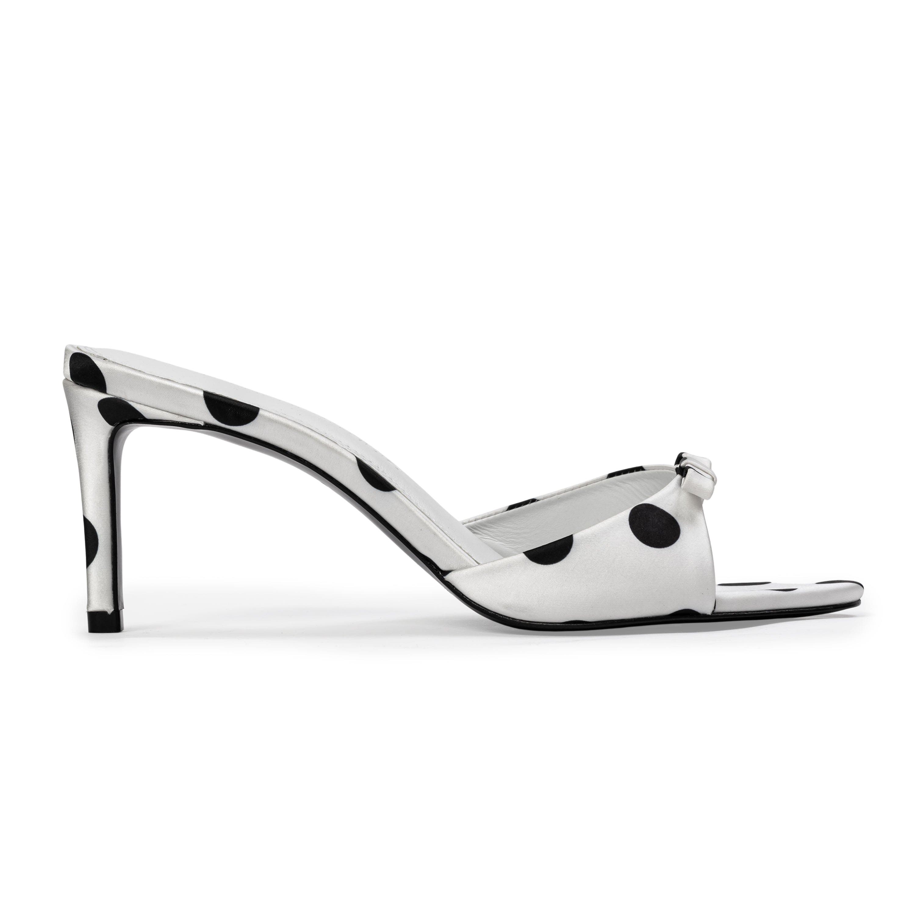 White Polka Dot Satin