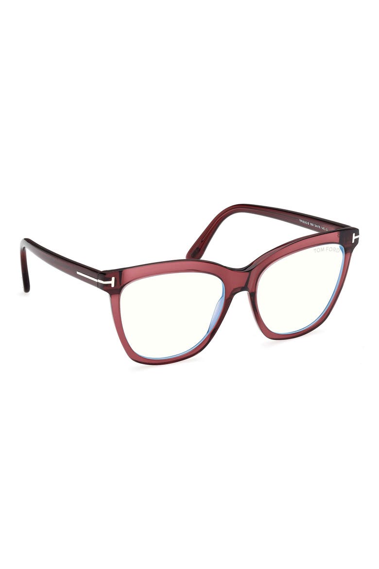 54mm Butterfly Blue Light Blocking Optical Glasses, Alternate, color, TRANSPARENT WINE / BLUE BLOCK