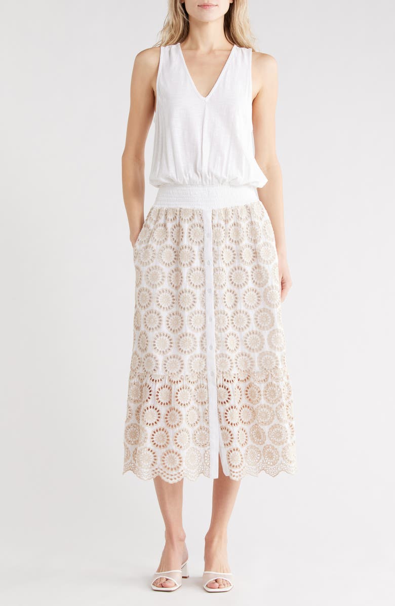 Ramy Brook Avril Maxi Dress, Main, color, Ivory Slub Eyelet
