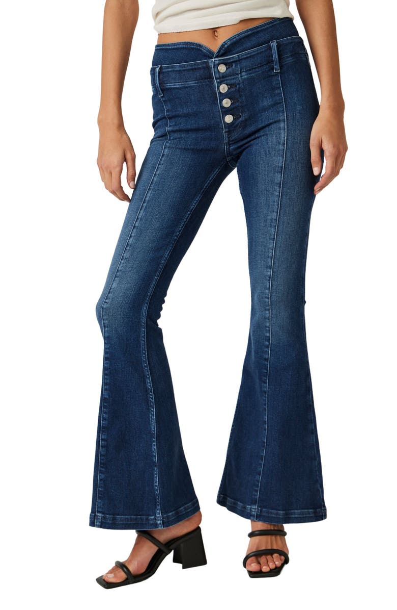 Free People After Dark Button Fly Wide Leg Jeans, Main, color,