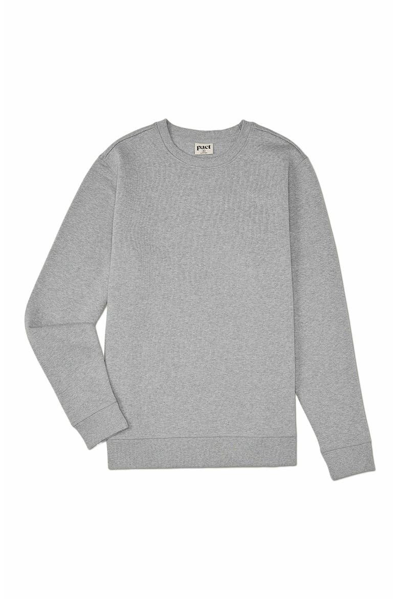Organic Cotton Cloud Brushed Fleece Crew Sweatshirt, Alternate, color, Heather Grey