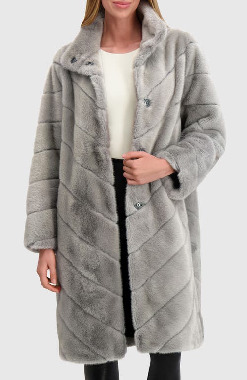Lyla Grant Fur-free Mink (faux Fur) Short Coat In Gray