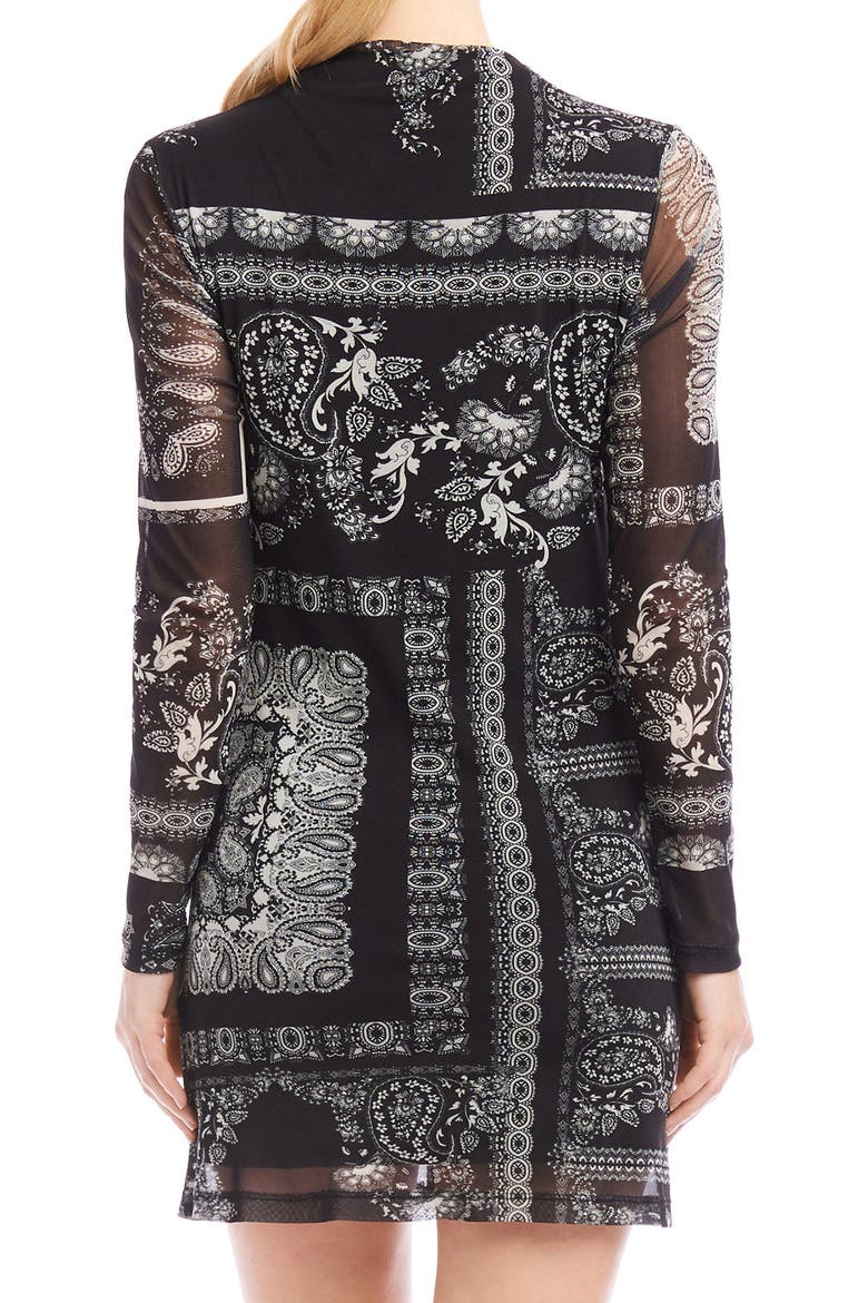 Selena Ruched Long Sleeve Minidress, Alternate, color, PRINT