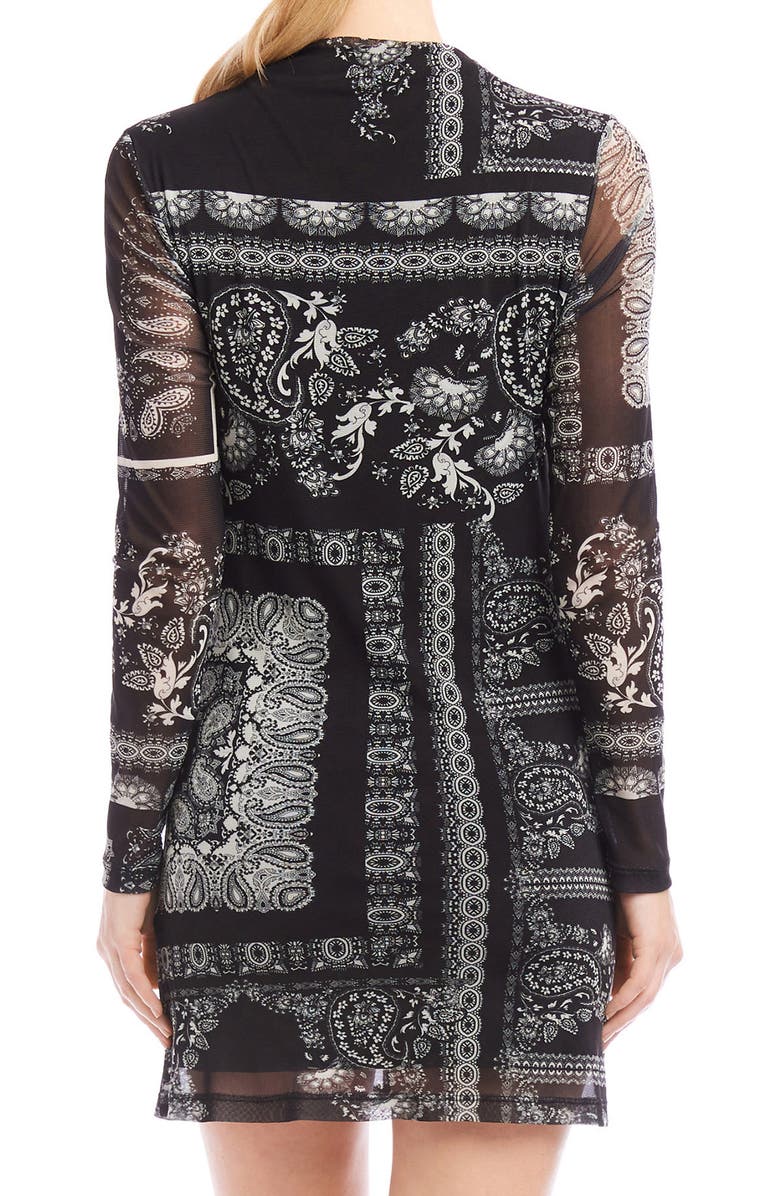 FIFTEEN TWENTY Selena Ruched Long Sleeve Minidress, Alternate, color, Print