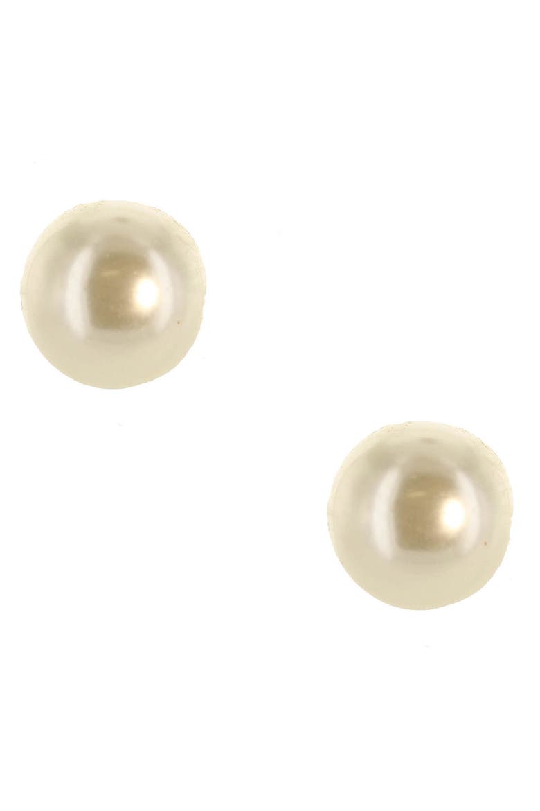 Imitation Pearl Stud Earrings, Main, color, GOLD / CREAM