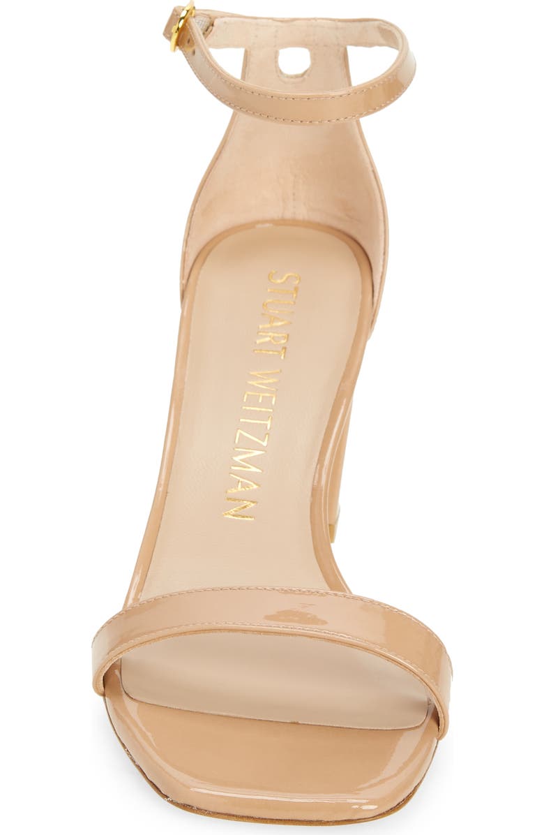 Stuart Weitzman Nudistcurve 75 Block Heel Sandal, Alternate, color, Adobe
