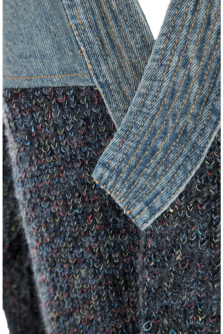 Denim Knit Topper Jacket, Alternate, color, BLUE