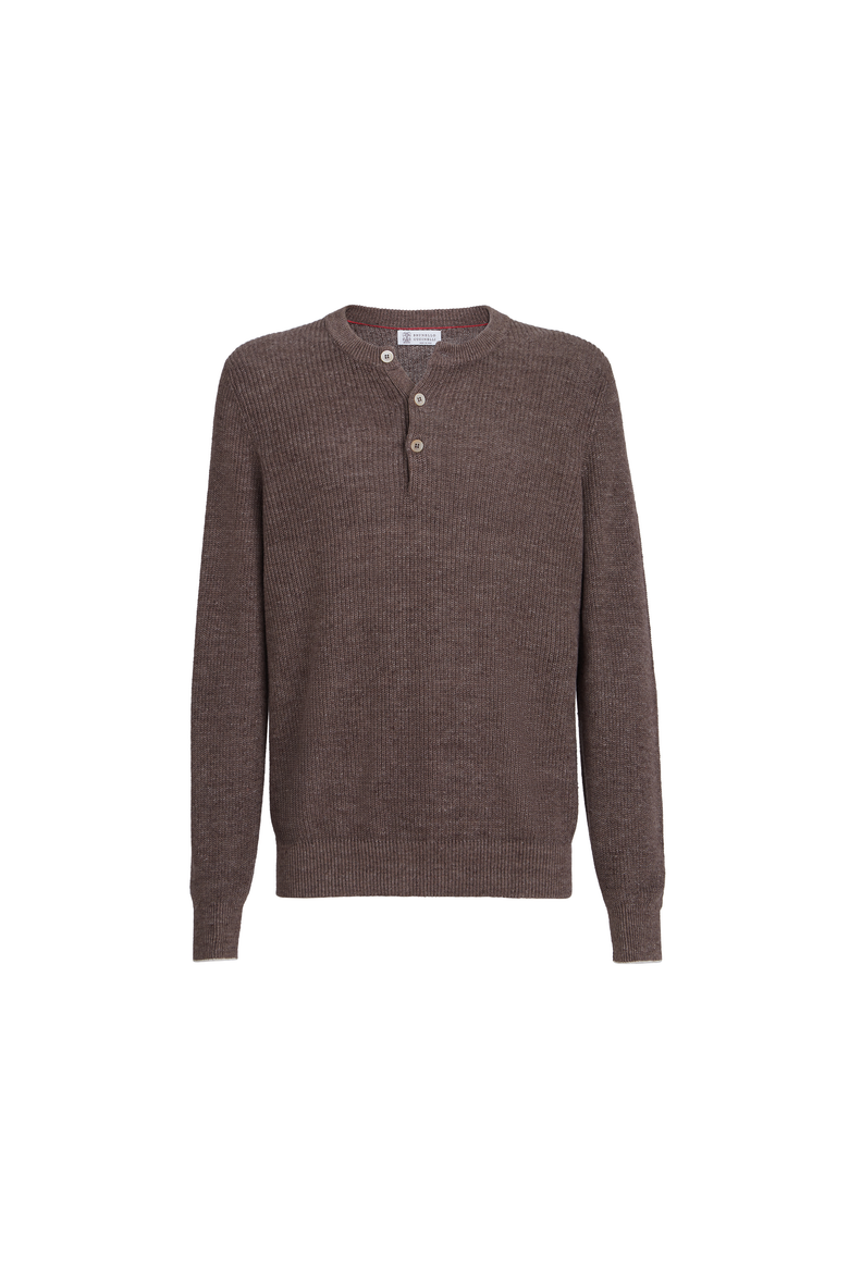 Sweater with Henley collar, Alternate, color, Hazelnut