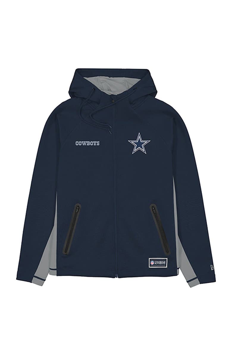 New Era Men's New Era  Navy Dallas Cowboys Combine Authentic Raglan Scuba Full-Zip Hoodie, Alternate, color, Navy