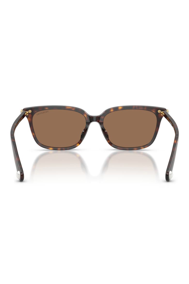 56mm Pillow Sunglasses, Alternate, color, HAVANA / DARK BROWN