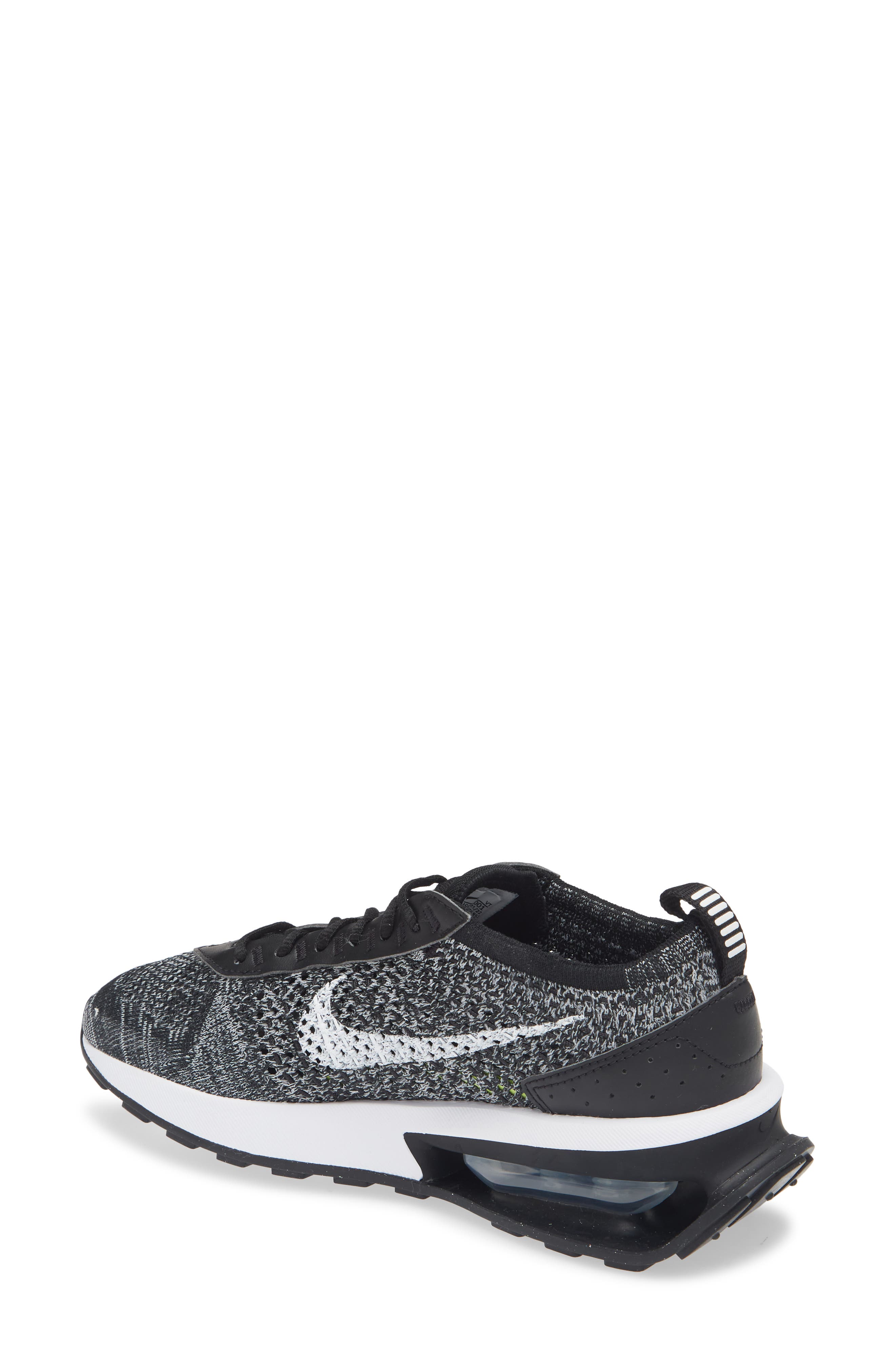 Nike Air Max Flyknit Racer Sneaker, Alternate, color, Black/ White