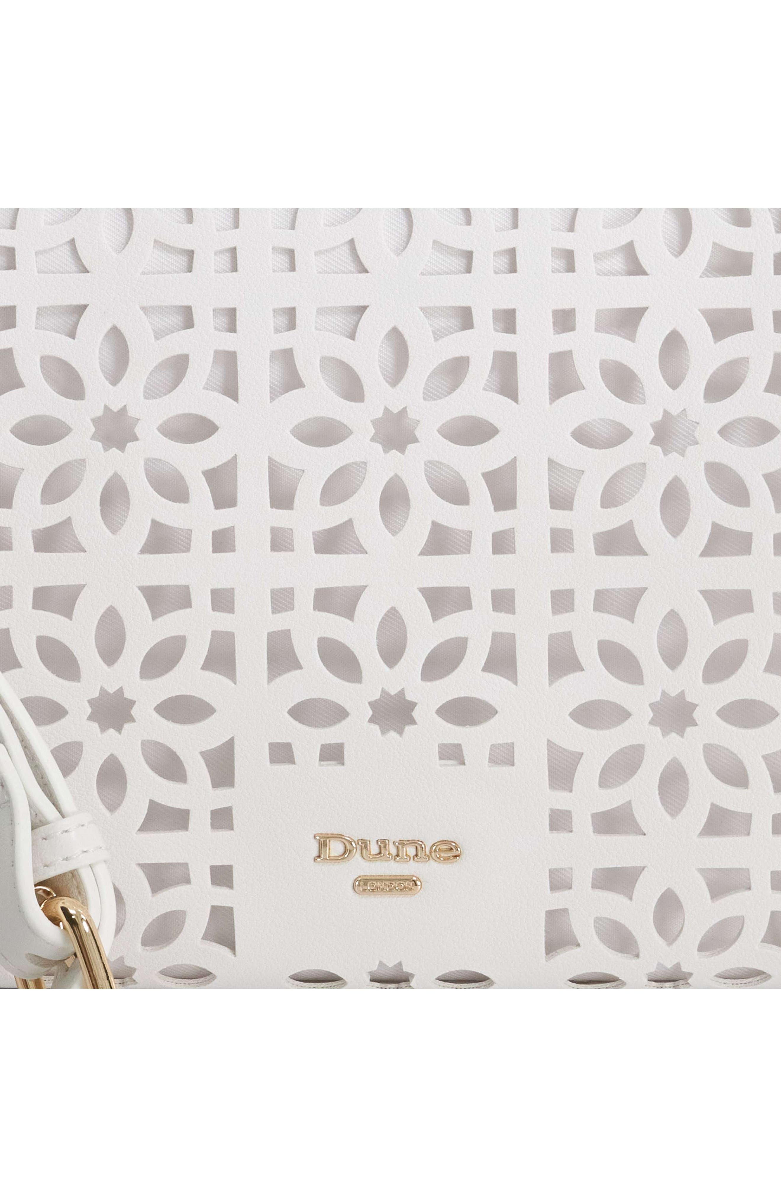 Dune London Delaser Faux Leather Tote, Alternate, color, White