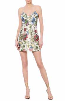 Alice + Olivia Tayla Floral Jacquard Lantern Minidress