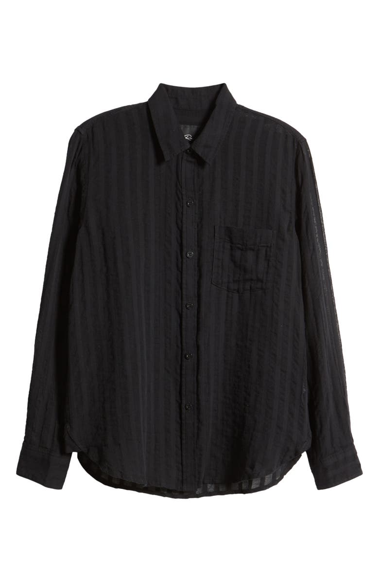 Rails Charli Shadow Stripe Cotton Button-Up Shirt, Alternate, color, Black Shadow Stripe