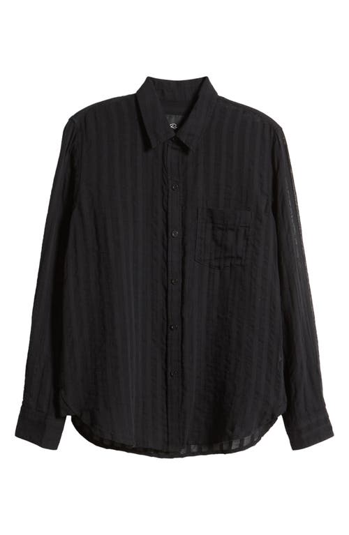 Rails Charli Shadow Stripe Cotton Button-up Shirt In Black Shadow Stripe