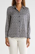 Vince Camuto Satin Long Sleeve Button-Up Shirt