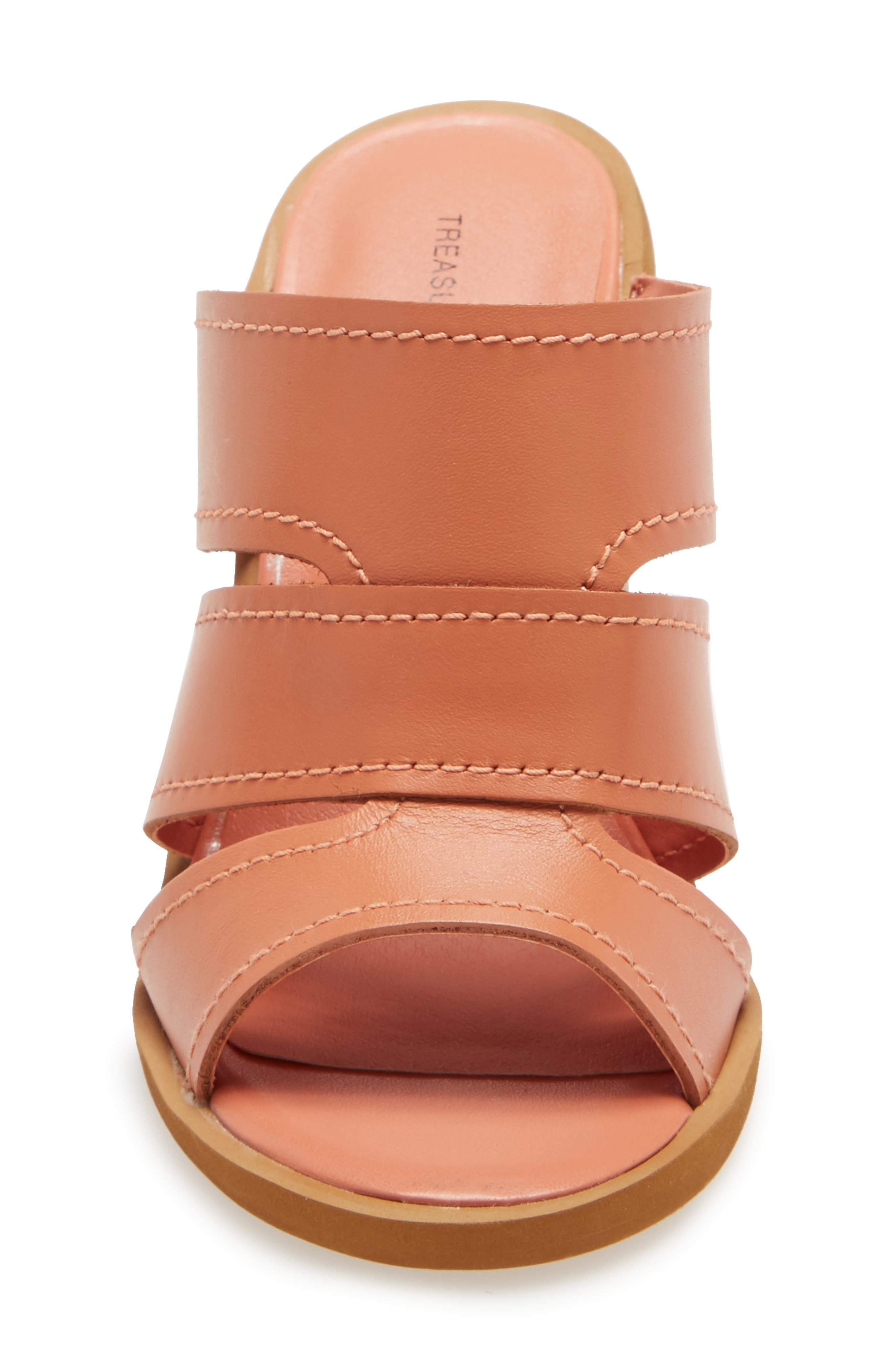 Allie Block Heel Sandal, Alternate, color, CORAL LEATHER