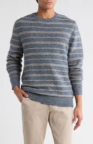 WEATHERPROOF VINTAGE Fuzzy Stripe Crewneck Sweater