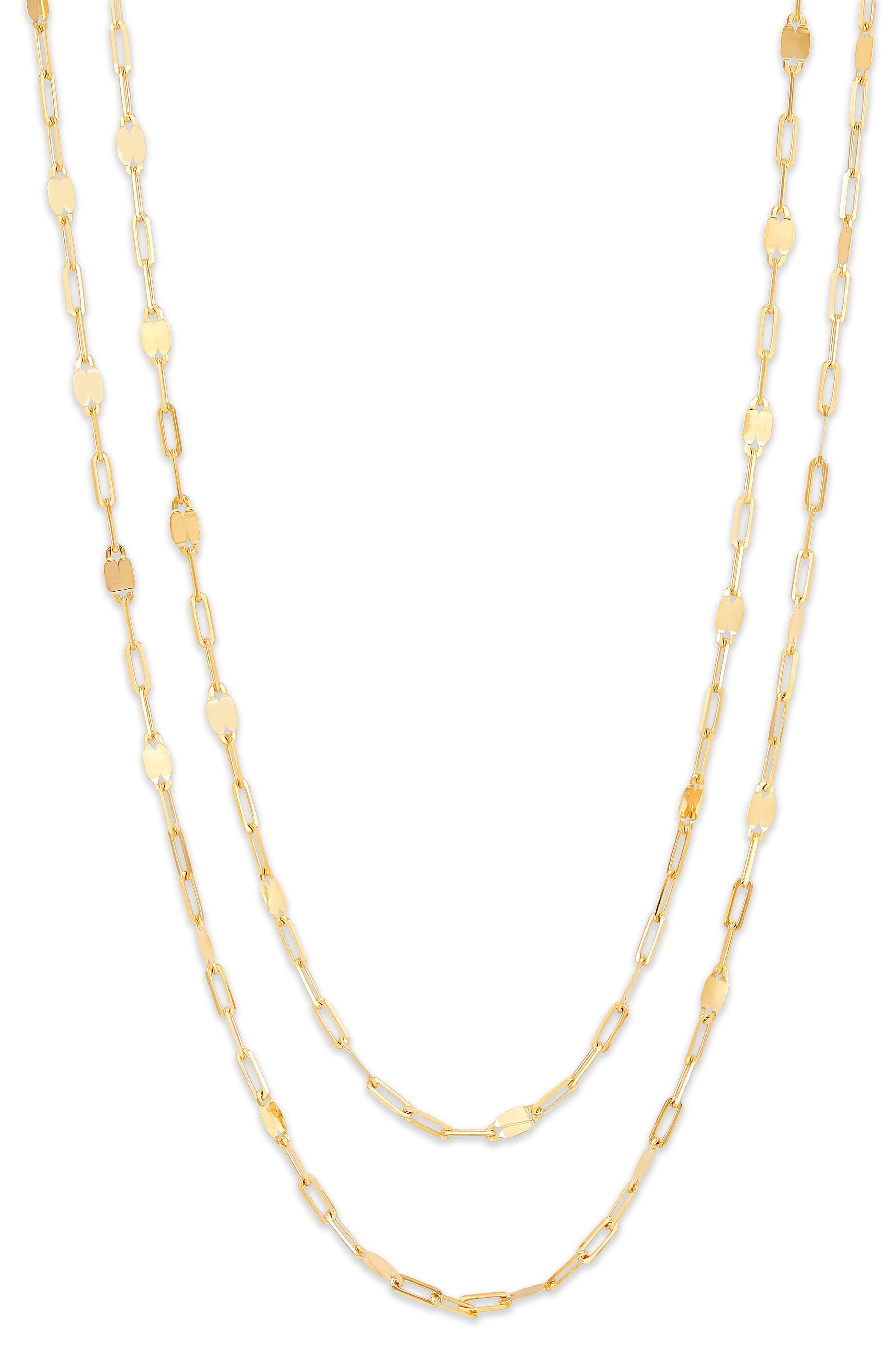 Frankie & Zoe 14K Yellow Gold Mirror Chain Layered Necklace