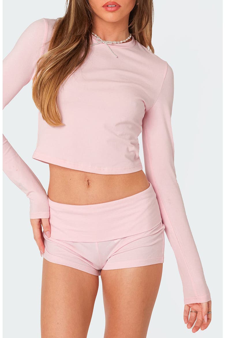 Meg Stretch Cotton Crop Top, Main, color, PINK