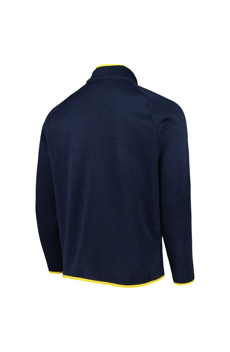 Columbia Men's Columbia Navy Michigan Wolverines Canyon Point Omni-Shield Raglan Half-Zip Pullover Top, Alternate, color,