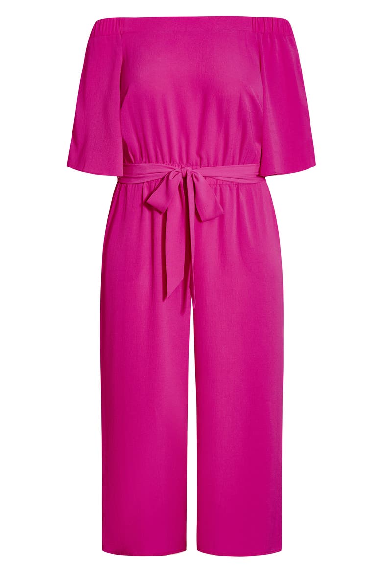 Off the Shoulder Jumpsuit, Alternate, color, LIPSTICK