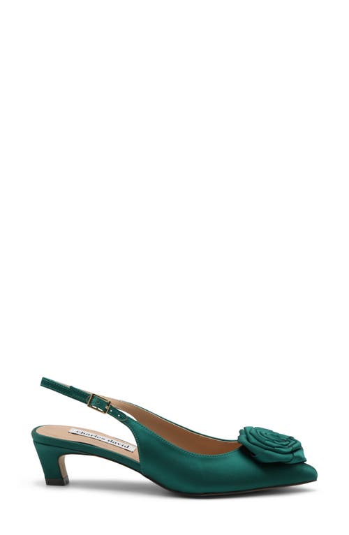 Charles David Aleph Slingback Pointed Toe Kitten Heel Pump In Green