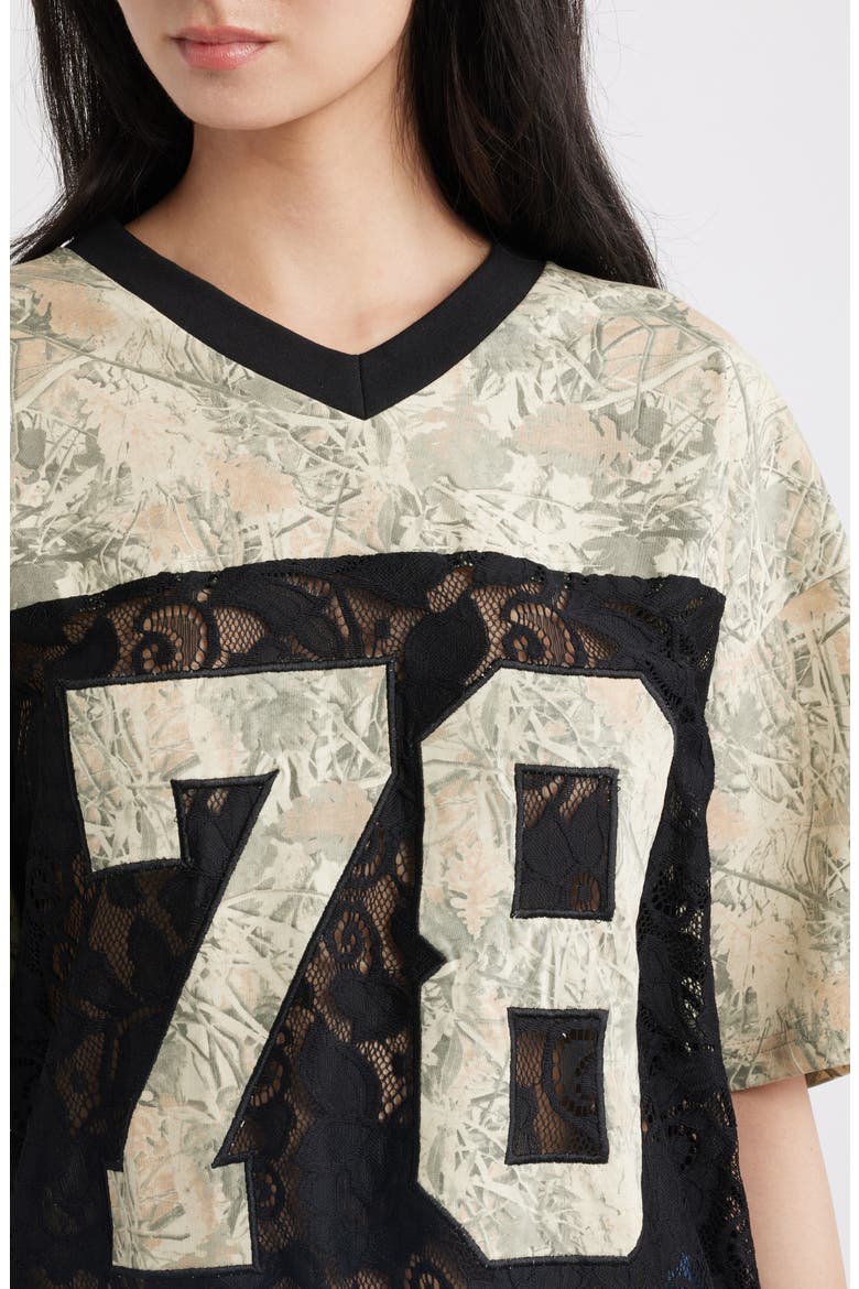 Lace 78 Camo V-Neck T-Shirt, Alternate, color, CAMO