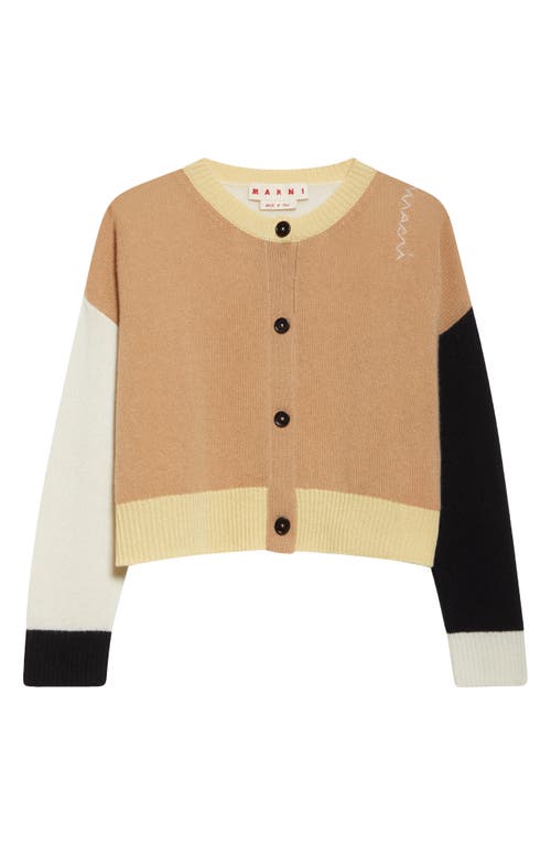 Marni Women's Multicolor Cashmere Oversize Cardigan | Size It 38 | Cdmd0393q0ufx385 Color Blw74 In Tan
