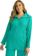 Jessica London Gauze Half-Zip Tunic