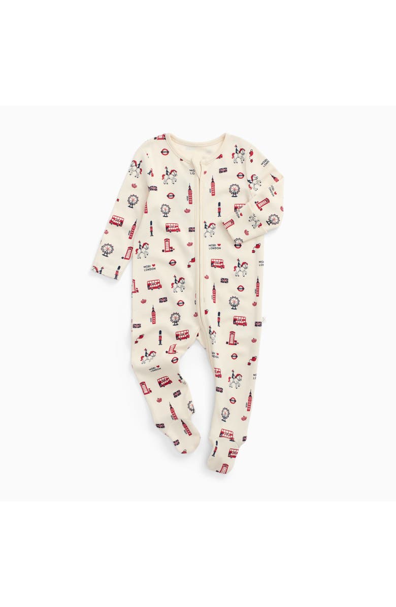 MORI London Print Two Way Zip-Up Sleepsuit, Main, color, London