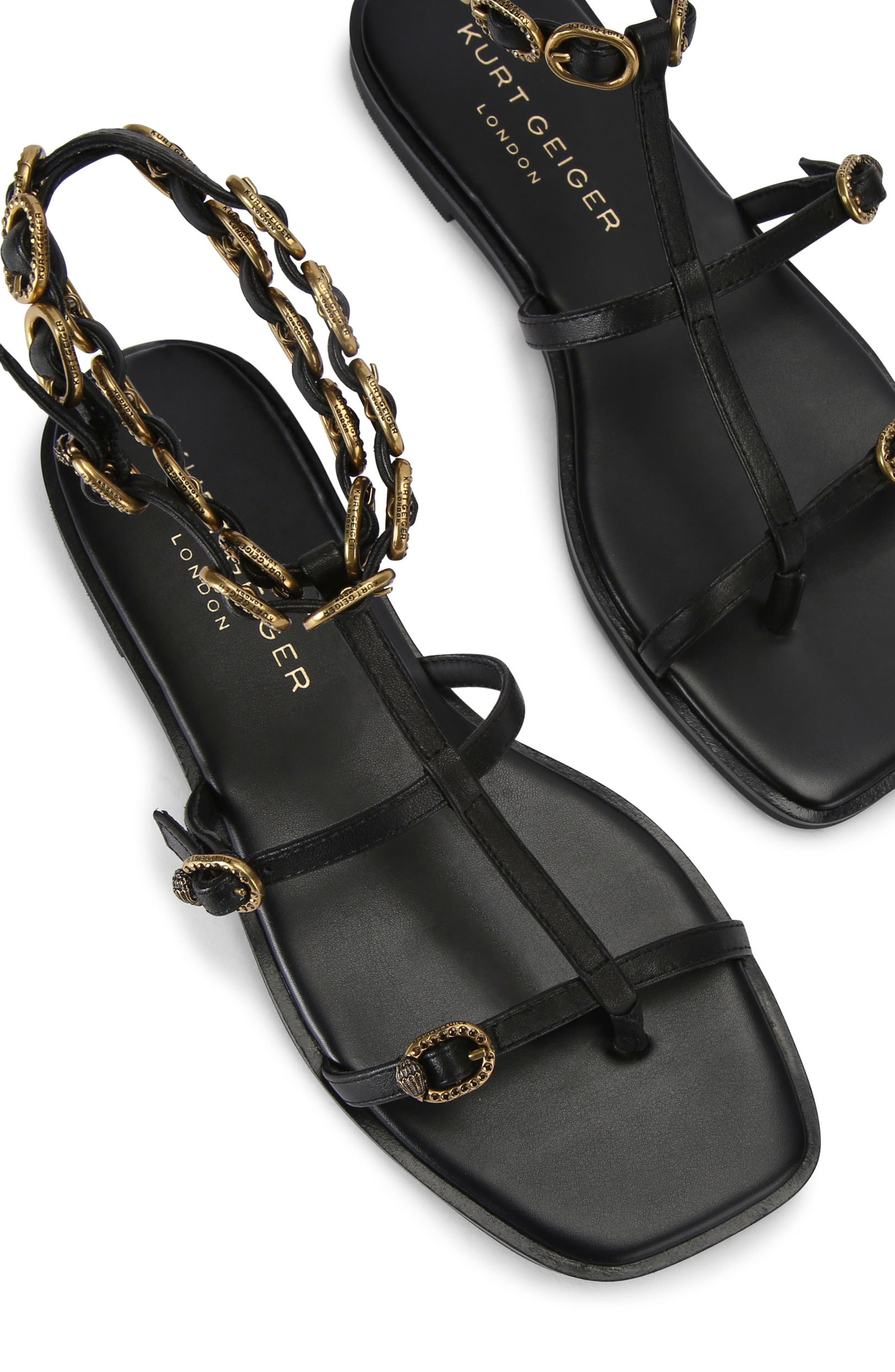 Kurt Geiger London Regent Buckle Embellished Gladiator Sandal, Alternate, color, 