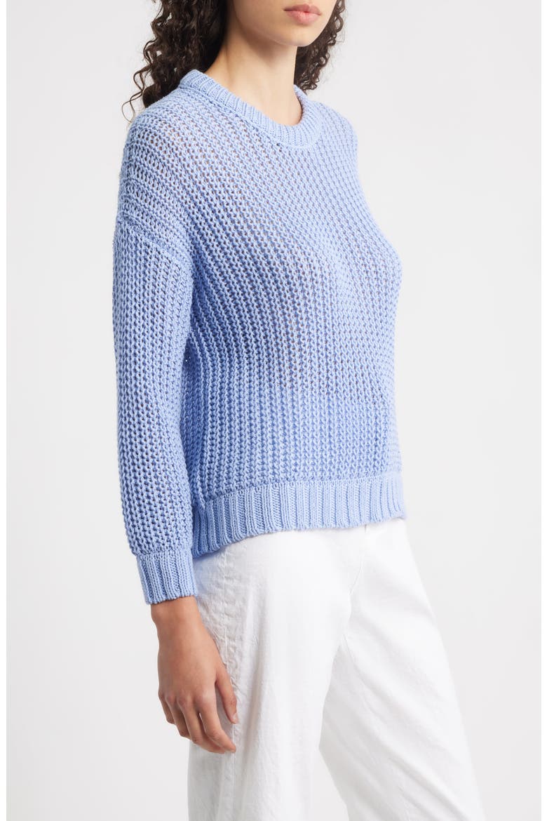 Crewneck Organic Cotton Sweater, Alternate, color, MYRTLE