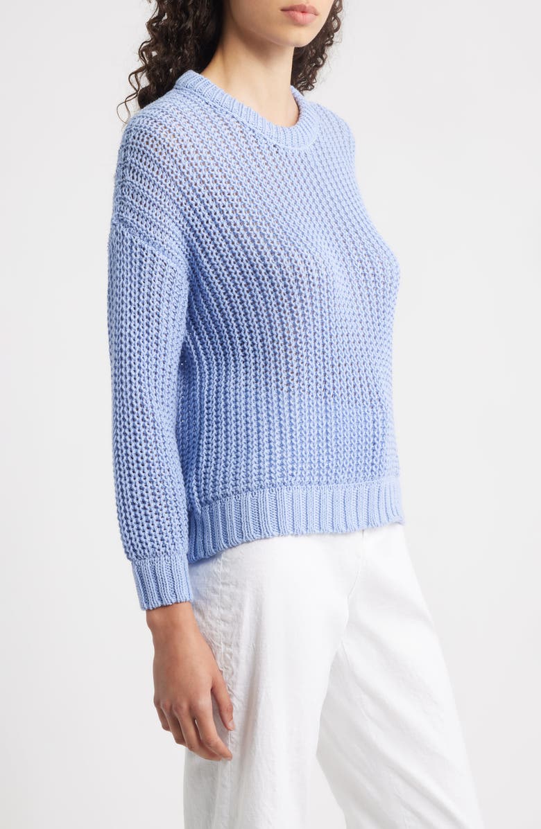 Eileen Fisher Crewneck Organic Cotton Sweater, Alternate, color, Myrtle