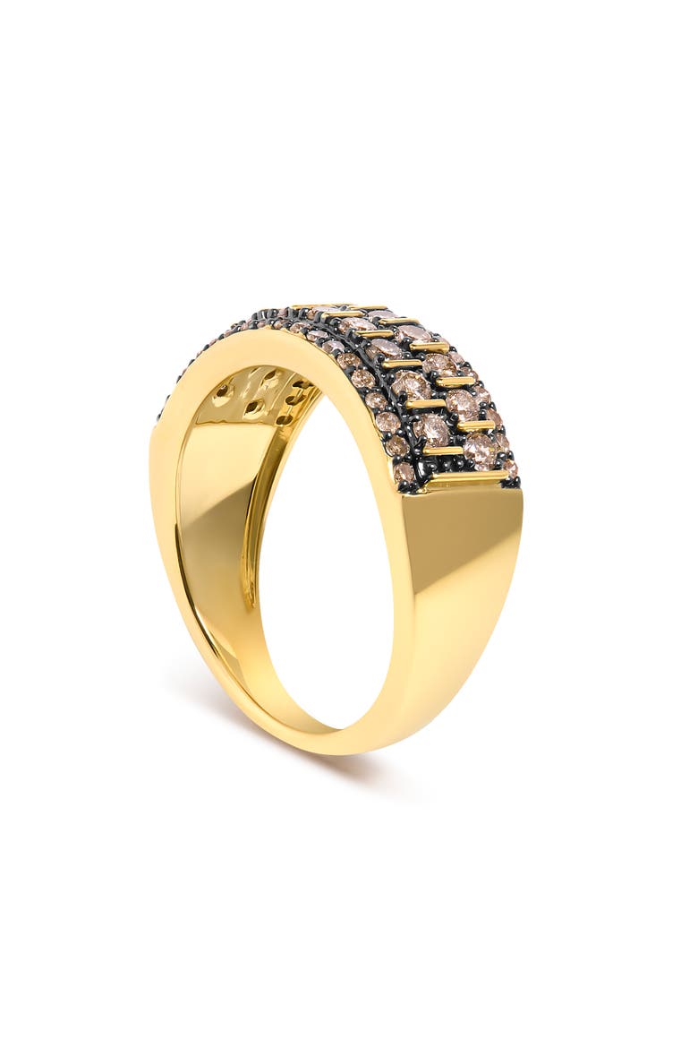 10K Yellow Gold Plated .925 Sterling Silver 3/4 ctw Champagne Diamond Band Ring, Alternate, color, Yellow Gold over Silver