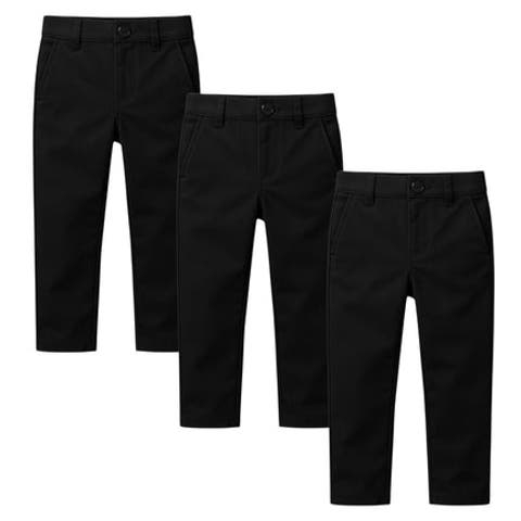 3 Pack Kids Chino Back to School Uniform Pants