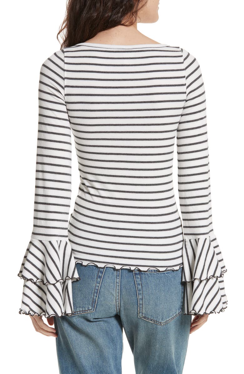 Free People Good Find Ruffle Cuff Tee, Alternate, color, 