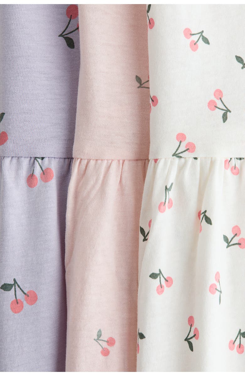 H&M 3-pack printed cotton dresses, Alternate, color, Cream/Cherries