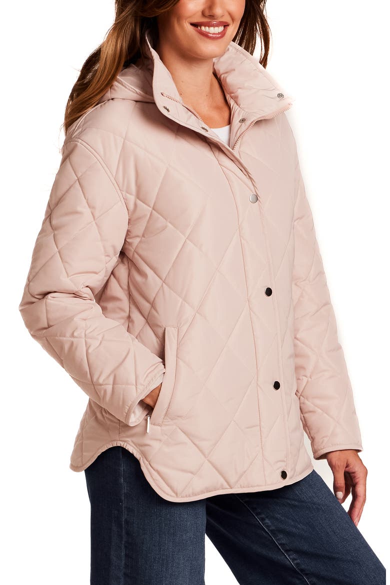 Quilted Stand Collar Jacket, Alternate, color, SOFT BLUSH