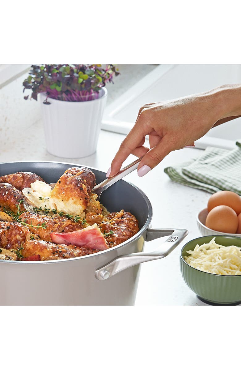 CALPHALON Premier Ceramic Nonstick 7-Quart Dutch Oven with Lid, Alternate, color, Cream