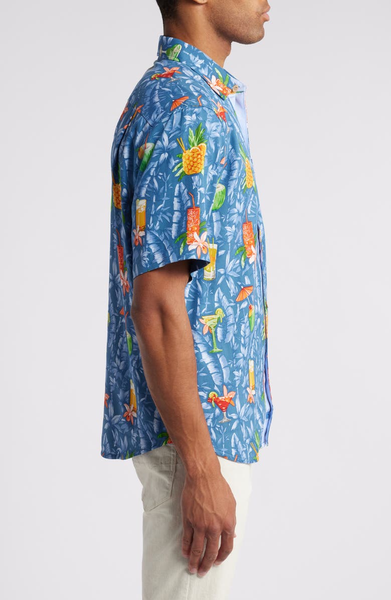Tommy Bahama Tide One On Print Short Sleeve Silk Button-Up Shirt, Alternate, color, 