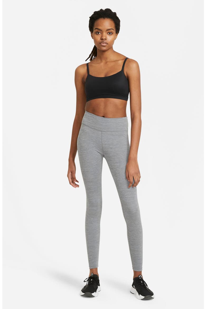 One Dri-FIT Leggings, Alternate, color, IRON GREY/ HEATHER/ WHITE